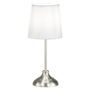 SOBREMESA BOLTON NIQUEL/BLANCO 1 X 40W E-14