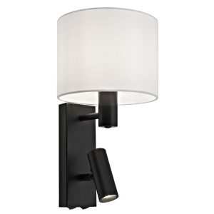 APLIQUE HERA NEGRO PANTALLA BL 1 X E-14 + 1 X G9