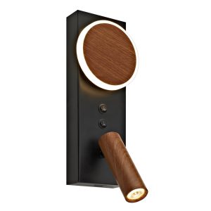 APLIQUE LED ARBAS NEGRO-MADER LED 11W 740LM 3000K