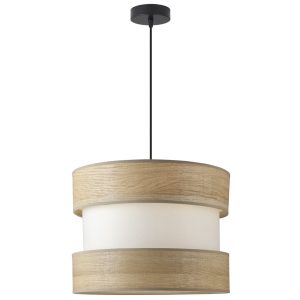 COLGANTE DION MADERA/COTON CRU 1 X 60W E-27