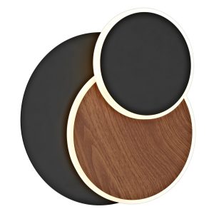 PLAFON LED BOSSA NEGRO-MADERA LED 15W 1425LM 3000K