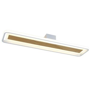 PLAFON LED VOLANO MADERA-BLCO LED 80W 6232LM 4000K- 80*18CM