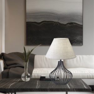 SOBREMESA PRISON LINO TOSTADO 1 X 60W E-27