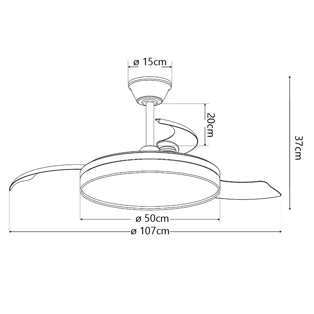 VENTILADOR TOGO NEGRO 50CMS 3 PALAS - Image 5