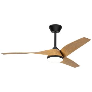 VENTILADOR PAPUA NEGRO-MADERA 132CMS 3 PALAS