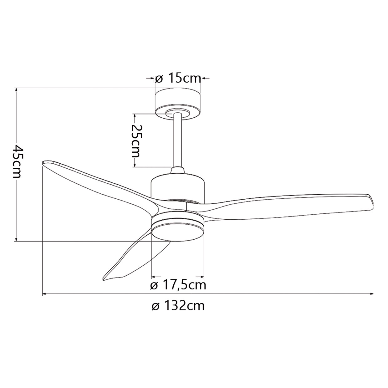 VENTILADOR MADEIRA BLCO-MADERA 132CMS 3 PALAS - Image 3